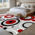 thumbnail image 4 of Red Black Area Rugs 5x7 ft Abstract Red Black White Circles Grey Texture Washable Rug Non Slip Indoor Carpet Absorbent Floor Mat for Living Room Bedroom Dining Room, 4 of 9
