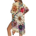 thumbnail image 5 of HELLHERO High Quality Fabrics Swimwear Coverup for Poolside Breathable Free Size Long Kimono Swimsuit Cover Up Flowers Pattern, 5 of 6