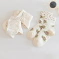 thumbnail image 3 of CHUANK Toddlers Girls Ruffle Socks Toddlers Ruffled Socks Beige 5-8 Years, 3 of 5