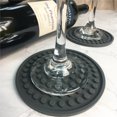 thumbnail image 4 of ENKORE Ensemble de 6 Verres avec Support, Gris - Antiadhésif avec Base en Silicone Rigiée, Prise Stable pour Table pour Rester en Place, Plateau Profond pour Attraper les Gouttes et les Éclaboussures, Assez Grand pour Verres Surdimensionnés, 4 of 7