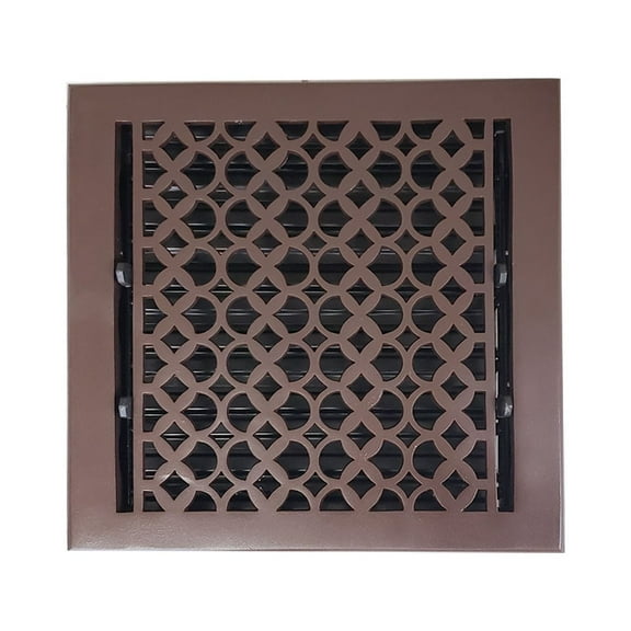 Cast Aluminum Floor Register with holes and matching screws | Modern Design Heavy Duty Cast Aluminum | Size 10" X 10" VR-100 | Brown