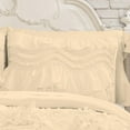 thumbnail image 3 of D.N.G. BEDDINGS 800 Thread Counts, 100% Egyptian Cotton, 550 GSM Microfiber filled Quilt Ruffled With Small Pom Pom Textured 1 Piece King/Cal-King Size Comforter, Ivory, 3 of 6