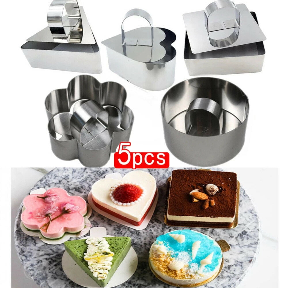 5pcs Stainless Steel Pastry Cookie Biscuit Cutter Cake Decor Mold Mould Tool New 