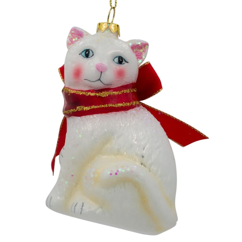 1 X Silver Shorthaired Tabby Cat Christmas Ornament 752352356006 