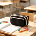thumbnail image 3 of IPEWLEX Large Capacity Zipper Pencil Case, Versatile Multi-functional Organizer Pouch for Makeup & Electronics, Lightweight Portable Storage Bag Ideal for Office, Travel, and Daily Work, 3 of 5