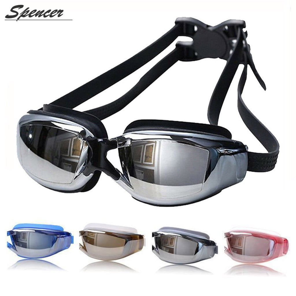 Anti fog UV Swimming Swim Goggle Adjustable Glasses Black Nose Clip+Ear Plug 