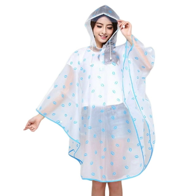 Capuches de Pluie Légères Unisexe Cape de Pluie Coupe-Vent Imperméable avec Isolation Thermique Cape Insonorisée Poncho Femmes Hommes Randonnée Lèvres Bleues