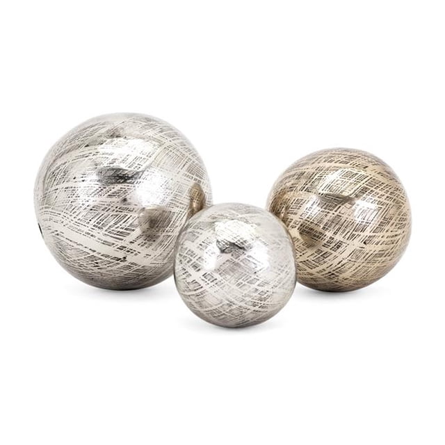 IMAX 60457-3 Orbes en aluminium Ian, argent - Set de 3
