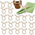 thumbnail image 1 of 20 Pcs Christmas Wooden Reindeer Napkin Ring Holders Horn Ring Table Dinner For Xmas Party Decoration Cute Napkin Buckle Home Napkin Ornaments Banquet, 1 of 5