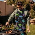 thumbnail image 4 of Black Dinosaurs with Weight Tags Apron-Garden Aprons for Women with Pockets-Cotton Linen Waterproof Kitchen Cooking Gardening Aprons Adjustable for Kitchen,Cooking,BBQ and Salon 33x27 Inch, 4 of 7