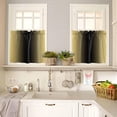 thumbnail image 4 of Lemon Yellow Black Ombre Kitchen Curtains and Valances Set, Rod Pocket Curtains Tier Farmhouse Window Curtains 36 Inch Length, Modern Minimalism Gradient Art 3 Piece Kitchen Curtains Set, 4 of 6