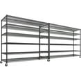thumbnail image 2 of REIBII 60''W x 82.6''H Steel Heavy Duty Wire Shelving Unit with Wheels, Adjustable 6-Tier Commercial Metal Storage Shelves (2PCS), 3500LBS Weight Capacity, 2 of 9