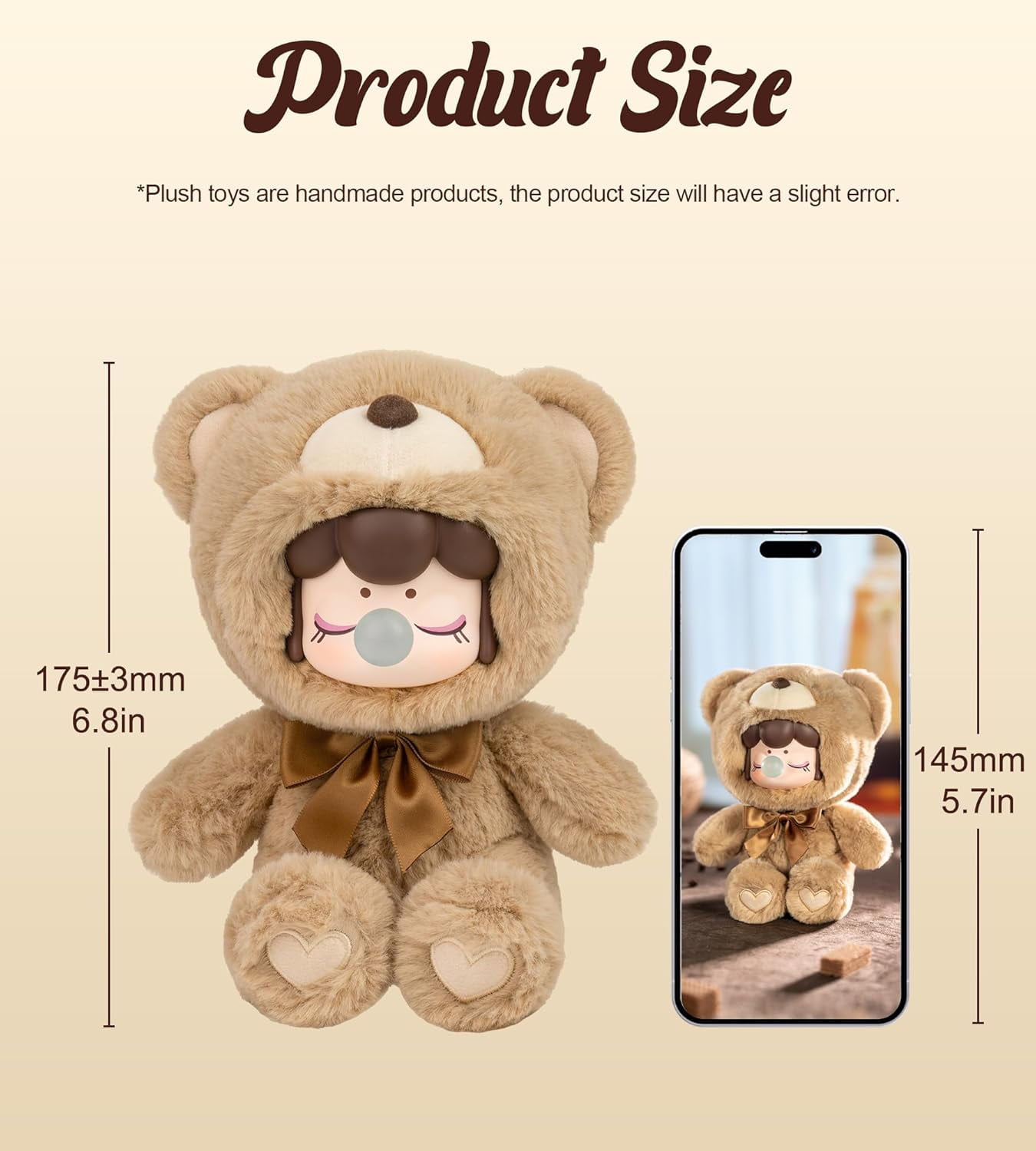 ROBOTIME Plush Blind Box Toys-Nanci Colorful Chocolate Plush Bears Collectible Dolls,Anime Figure Surprise Toys Mystery Box,Xmas Gifts for Boys Grils(1 PC)