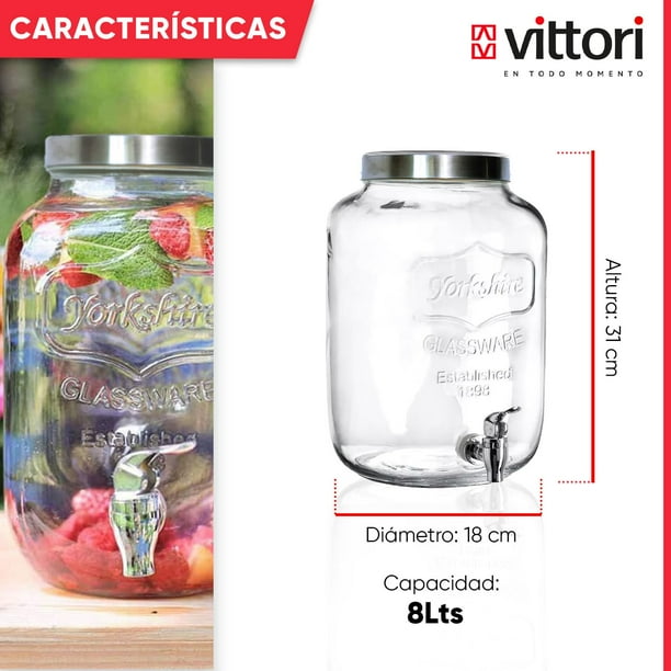 Privilege Dispensador De Bebidas Water Fresh 3.8L - Jarra Multicolor Reutilizable Con Grifo | Capacidad 3.8 Litros Para Agua, Limonada O Té | Fácil De Limpiar