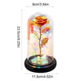 thumbnail image 3 of Gold Foil Rose in Glass Dome with LED Lights - Elegant Gift for Valentine's Day, Birthdays, and Anniversaries, Luxurious Home Decor red, 3 of 6