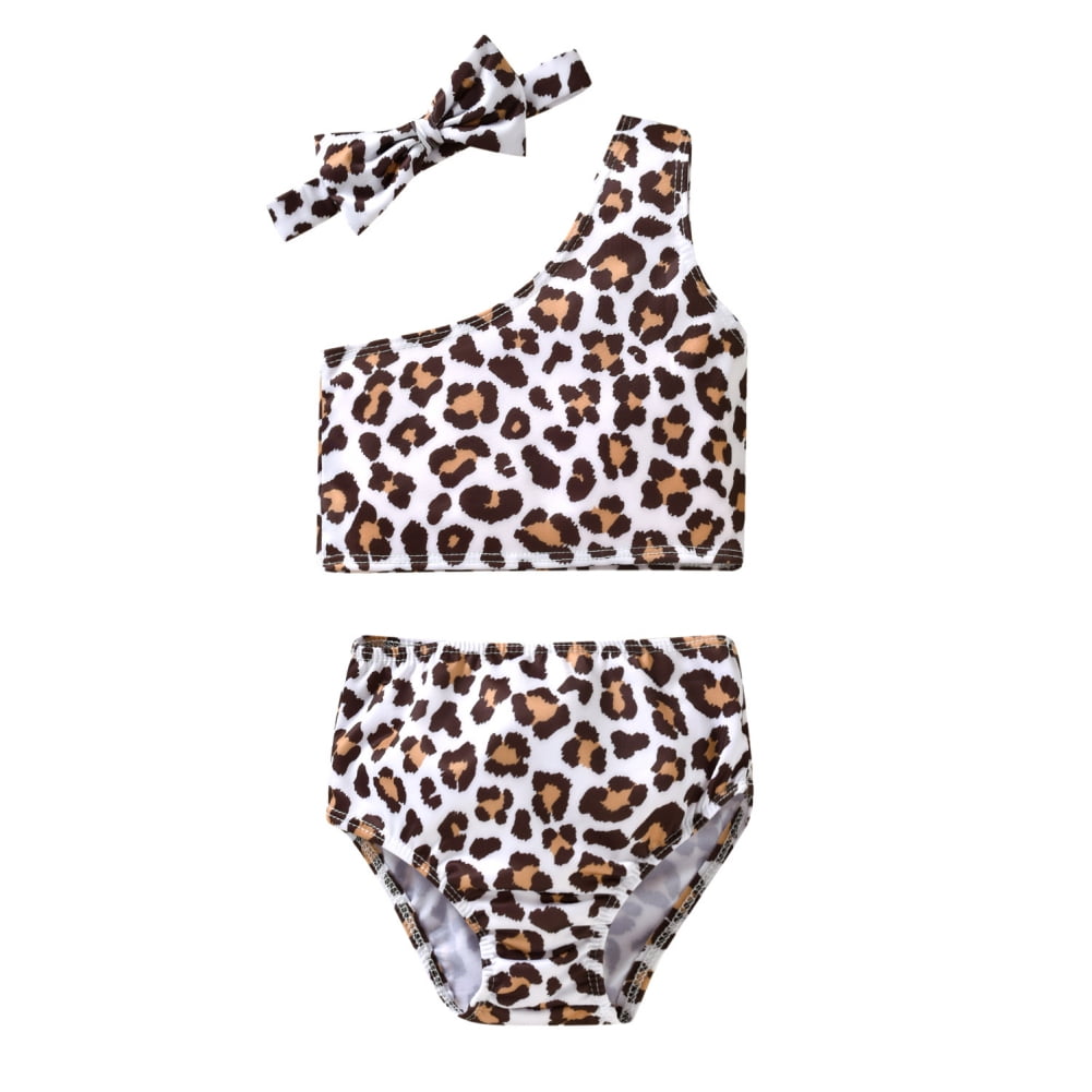 Toddler Kids Baby Girl Leopard Bikini Tankini Set Swimwear Swimsuit