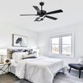 thumbnail image 5 of Whose Lamp 52 Inch Black Contemporary Ceiling Fan with Integrated LED Lights, Downrod Mount, Remote Control, Reversible Blades, 5 of 16