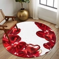 thumbnail image 2 of Round Area Rug 7 Ft, Valentine's Day Washable Non-Slip Circle Carpet for Living Room/Bedroom, Dark Red Love Heart Ballons Romantic Low-Profile Large Runner Mat Collection Rugs for Indoor, 2 of 8