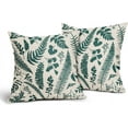 thumbnail image 5 of Teal Leaf Plant Pillow Covers 18X18 Inch Set of 2 Tropical Fern Herbs Botanical Leaves Floral Decorative Pillow Cases Vintage Cushion Case Farmhouse Home Decor for Couch Sofa Porch Outdoor, 5 of 6