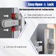 thumbnail image 5 of Cerradura de puerta de refrigerador Bewildely de viscosidad fuerte de plástico de 2 piezas garantiza seguridad y protección exclusivas Decoración del hogar Gris+2 piezas, 5 of 6
