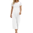 thumbnail image 3 of Levmjia Women's Plus Size Wide Leg Overall Shorts Adjustable Straps Buttons Pockets Casual Loose Fit Bib Jumpsuit for Summer, 3 of 6