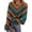 Orange, variant on EchfiProm Womens Ribbed Tops Fall Slim Orange Crew Neck T-Shirt for Ladies Colorblock