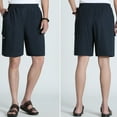 thumbnail image 3 of Dream Lifestyle Men Shorts Solid Color Pockets Plus Size Loose Knee Length Cargo Shorts for Daily Wear, 3 of 8