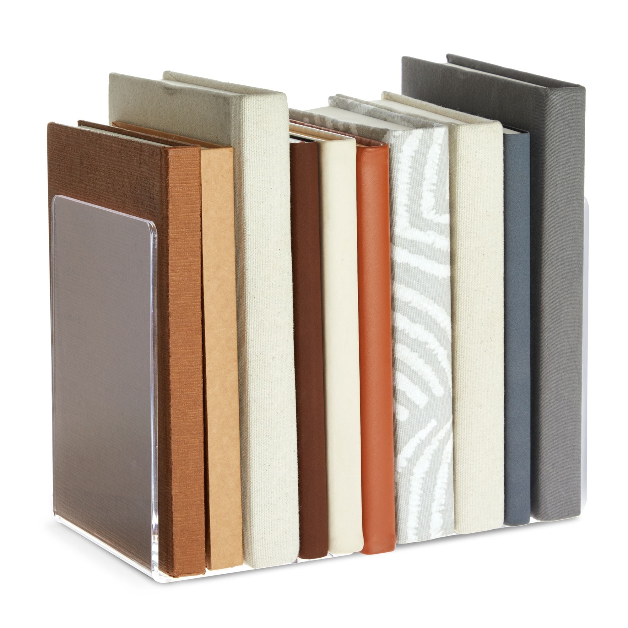 Uxcell Acrylic Bookends, 4 Pack L-shaped Book Ends For Shelves Desktop Bookshelf Magazine Organizer Holder White