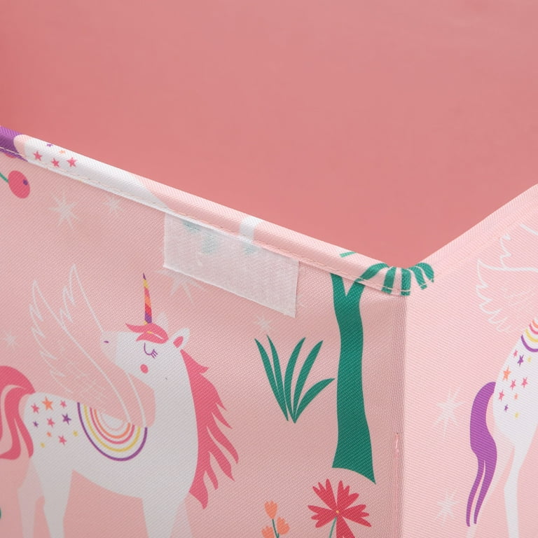 Your Zone Unicorn Pattern Kids Collapsible Toy Storage Trunk 24x14