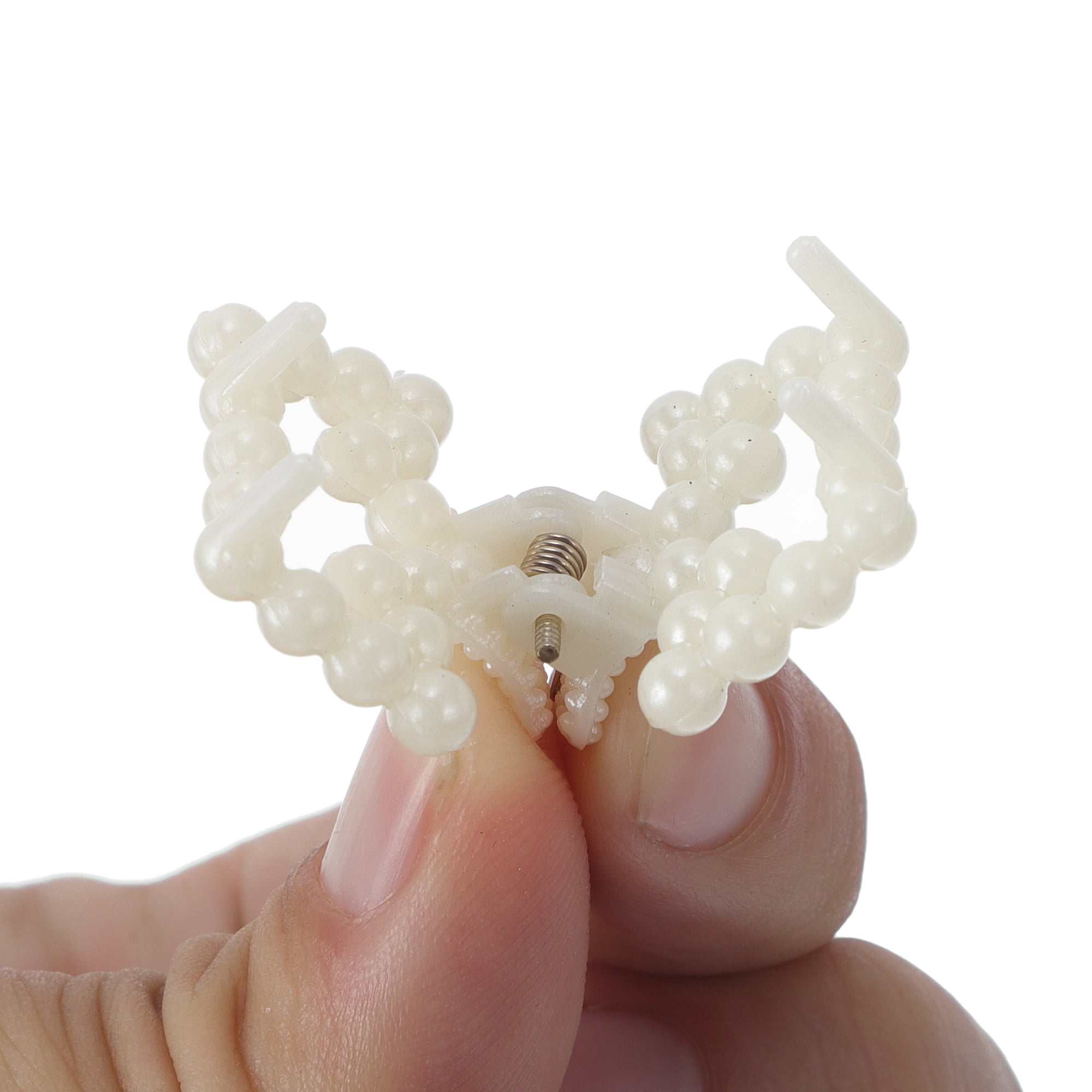 Unique Bargains 6Pcs Women Fashion Pearl Mini Pearl Cross Hairdo Clips Pearl Hollow Crown