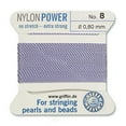 thumbnail image 2 of Griffin Nylon Bead Cord Perlseide – Lilac Color – Size 8 (0.80mm) – 2 Meters per Card – Stainless Steel Needle Attached – for Knotting Pearls, Gemstones, Crystals and Beads, 2 of 5