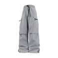 thumbnail image 3 of CONZONE Mens Baggy Cargo Pants Wide Leg Hiking Pants for Men Trendy Elastic Waist Drawstring Solid Outdoor Joggers Pant With Pockets, 3 of 3