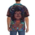 thumbnail image 3 of Fuzoiu Cosmic Garden Woman Portrait Print Men's Casual Short,Men's Short Sleeve Shirt,Mens Casual Button Down Shirts,Cuban Collar Summer Shirt for Beach, Vacation, and Outdoor Activities-XX-Large, 3 of 5