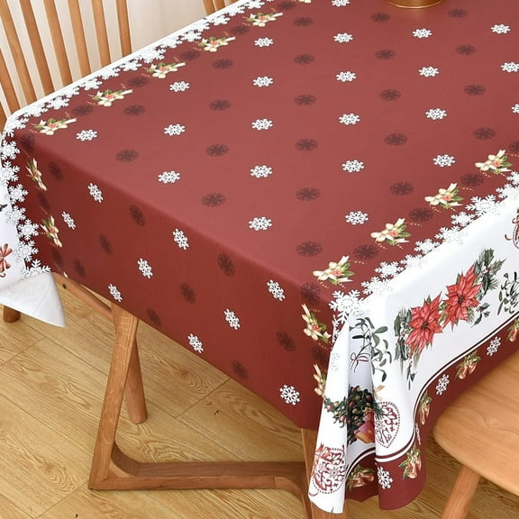 Wipeable Waterproof Tablecloth Vinyl Tablecloths for Rectangle Tables Heavy Duty PVC Tablecloth for Kitchen Dining Table(Rattan, 78'''' x 60'''')