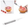 thumbnail image 2 of Pelador curvo de acero inoxidable con doble filo dentado, pelador y extractor para postres y frutas ácidas, 1 unidad, 2 of 8