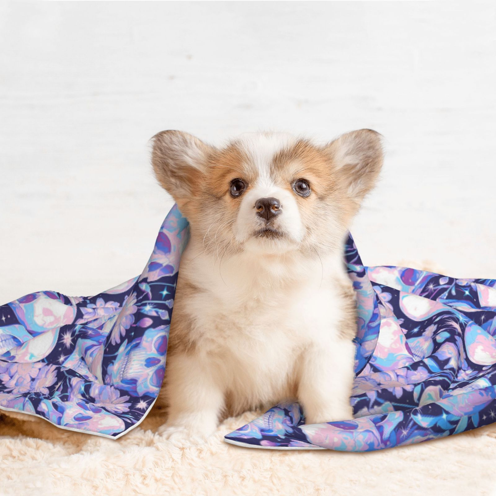 Naloa Skull star crystal Dog Blanket, 3 Sizes Cat Blanket for Indoor Cats Large Medium Small Dog Gifts-Large