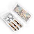thumbnail image 4 of Cauagu Playful Otter Tropical Beach Print 3-Pieces Toddler Cutlery Set , Kids Silverware Set with Spoons Forks & Knife Stainless Steel Utensils for Kids Dishwasher Safe, 4 of 8