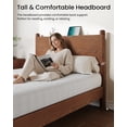 thumbnail image 4 of Solid Wood Bed Frame Full Size Mid Century Platform Beds with Headboard and Charging Station for Bedroom, No Box Spring Needed, Rustic Brown, 4 of 8