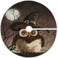 thumbnail image 1 of FMSHPON Happy Halloween Vintage Forest Owl Bird Xmas Christmas Tree Skirt Stand Mat for Holiday Party Decoration Indoor Outdoor 36 inches, 1 of 6