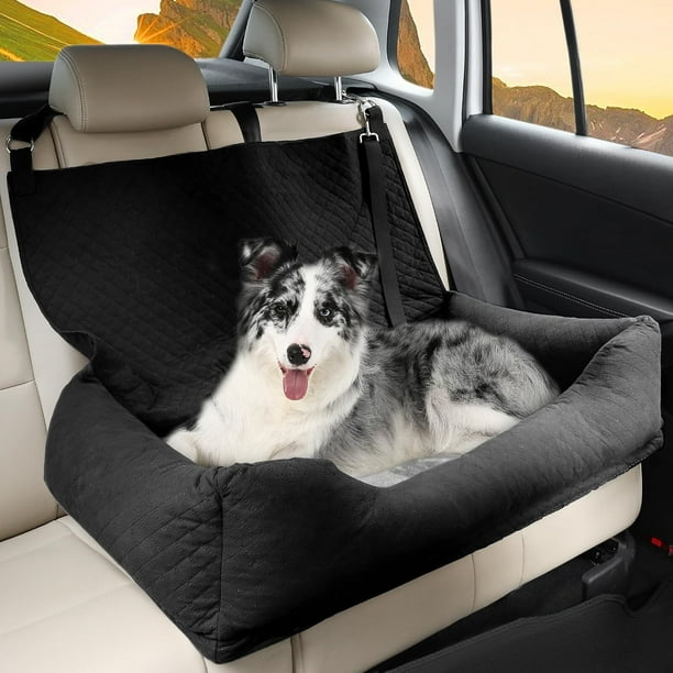 Asiento para Perro Auto, Asiento de Coche para Perros Medianos y Grandes, Cama de Coche Segura y Cómoda, Tamaño Mediano bajo 60 lbs, Asiento Lavable para Perros