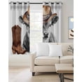 thumbnail image 2 of Western Cow Blackout Curtains for Bedroom Living Room Darkening Curtains 63 Inches Long Grey Checkered Farmhouse Art Window Curtain 2 Panels Set Insulated Window Treatment Grommet Drapes 42"x63", 2 of 9