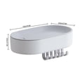 thumbnail image 6 of ROBOT-GXG Soap Dish with Hooks for Shower - Soap Holder with 6 Hooks for Shower Bathroom Soap Holder Adhesive Wall Mounted Bar Soap Holder with Draining Tray Strong Sponge Holder for Kitchen, 6 of 7