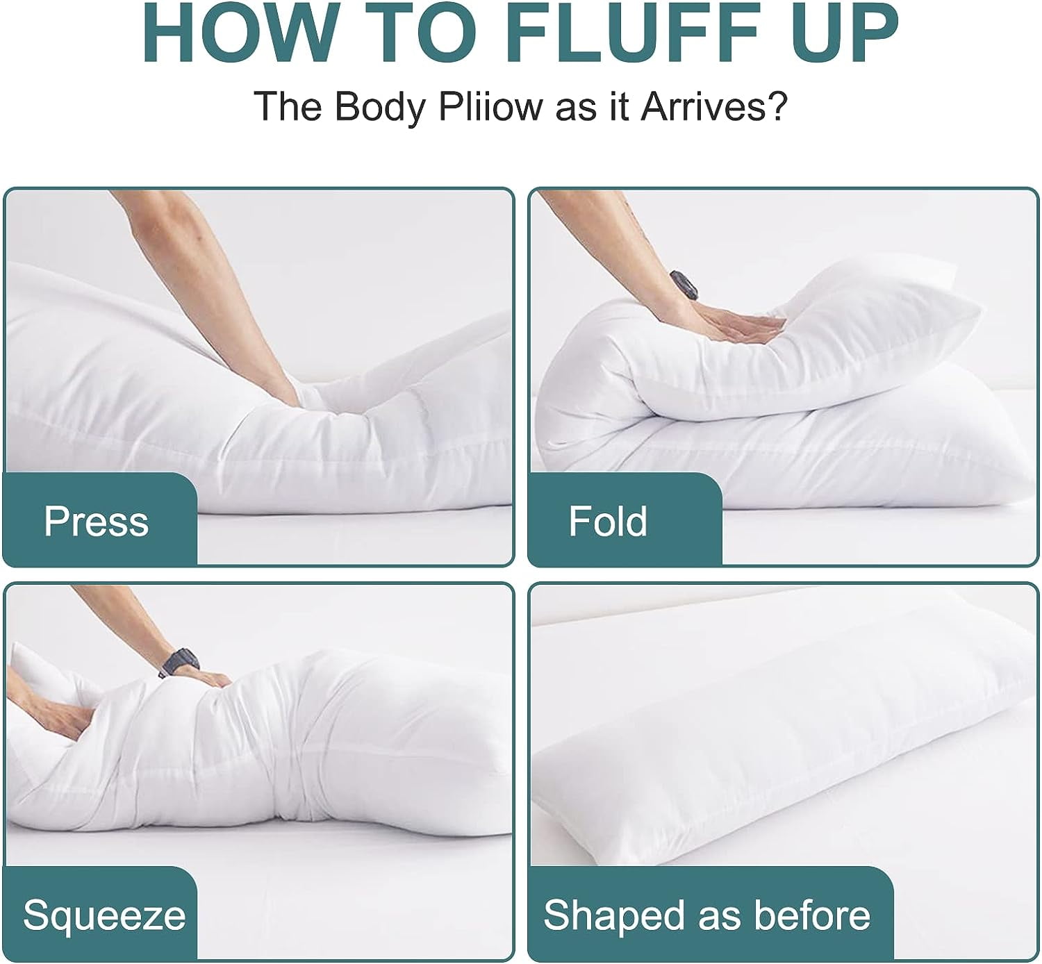 Large Body Pillow Insert- Breathable Full Body Pillow for Side Sleeper - Soft Long Bed Pillow for Adults - 20 x 54 inch