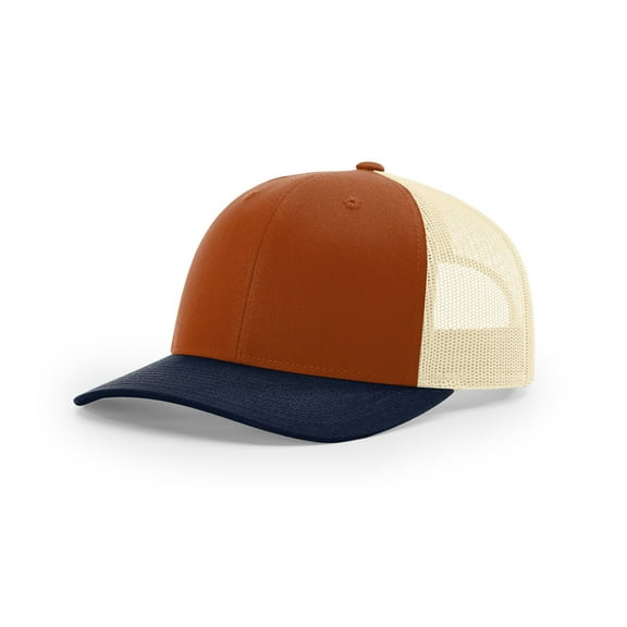 Low Pro Trucker Cap Tri Dark Orange/Birch/Patriot Blue MD-LG