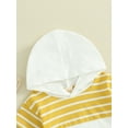 thumbnail image 4 of Infant Boys Summer Outfits Stripe Hooded Short Sleeve Tops Elastic Waist Shorts Set, 4 of 8