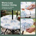 thumbnail image 5 of Round Outdoor Tablecloth with Umbrella Hole and Zipper, Blue Palm Trees Tablecloth with Elastic Waterproof, Tropical Summer Beach Botanical Patio Table Covers for 45" - 54" Picnic Pool Tables, 5 of 9