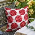 thumbnail image 5 of Abstract Dahlia Throw Pillow Cover Vintage Farmhouse Red Country Classic Cotton Linen Cushion Cover Throw Pillow Case with Invisible Zipper for Couch Sofa Bed Chair Car 18x18 Inch, 5 of 9