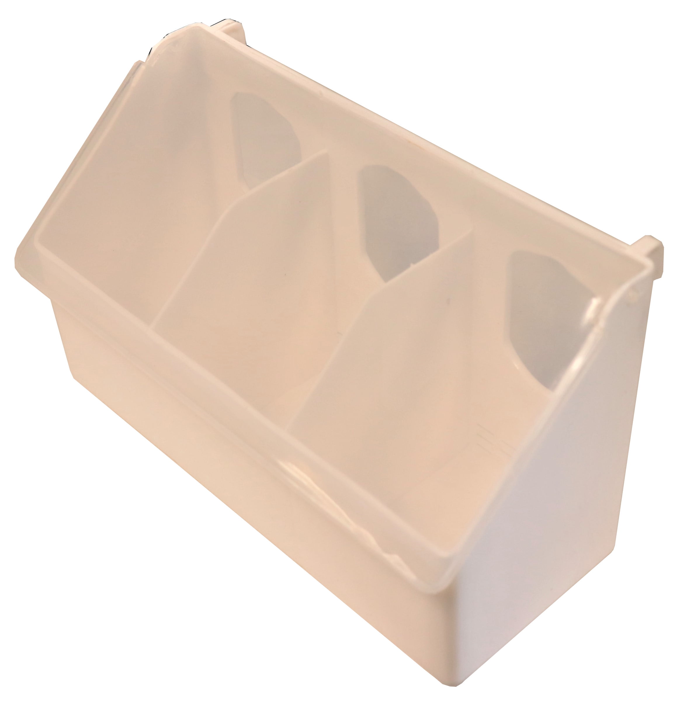 4 PACK OF 3 HOLE PLASTIC QUAIL PIGEON DOVE BIRD OUTSIDE OF CAGE MOUNT FEEDERS