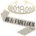 thumbnail image 1 of Women Glittering Rhinestone Letter Print Sash Tiara Set Birthday Party Supplies, 1 of 2