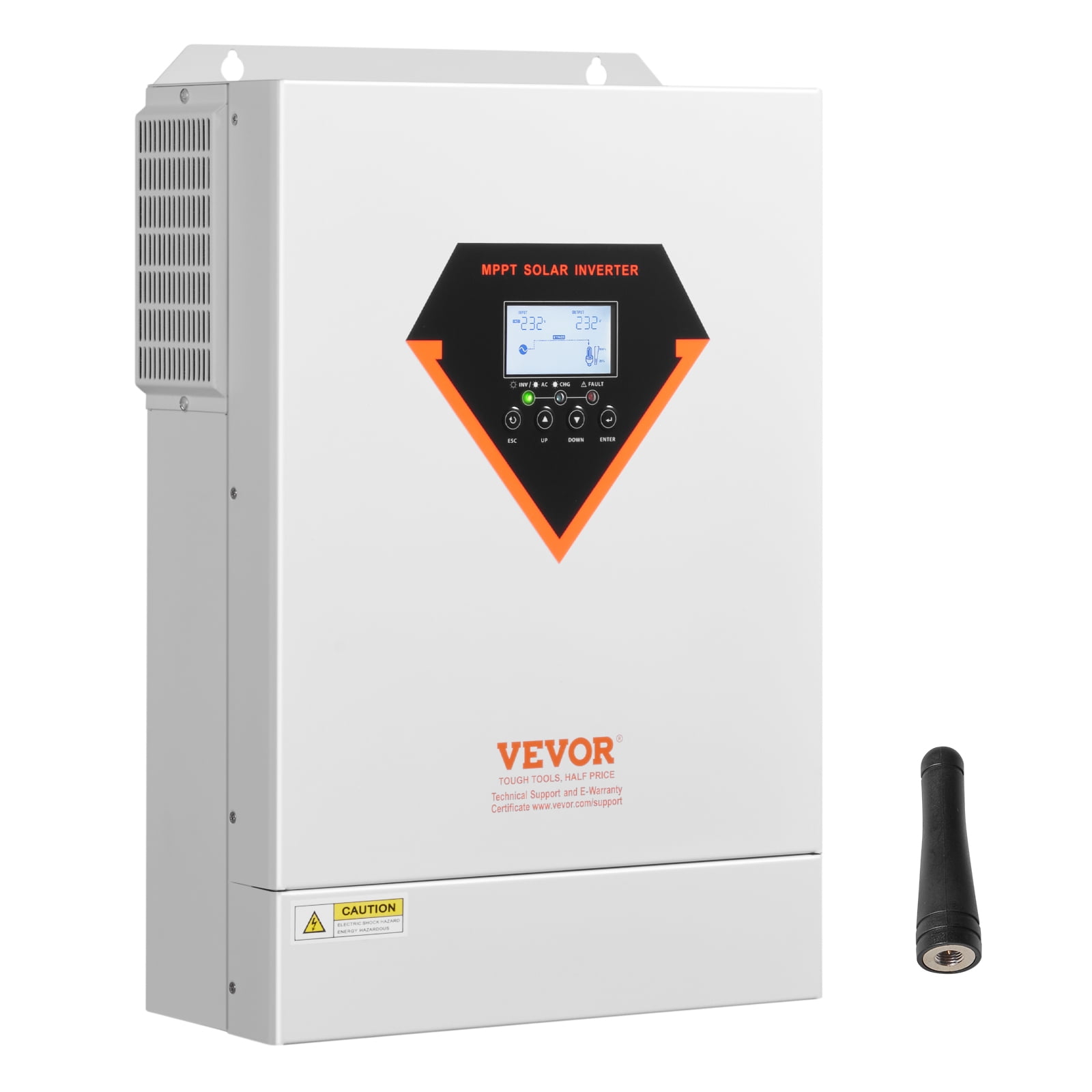 VEVOR Hybrid Solar Inverter, 6000W, All in One Pure Sine Wave Power Inverter Charger, 48V DC to 220/230V AC, with Built-in 120A MPPT Solar Controller, for off-Grid System Lead Acid Lithium Battery
